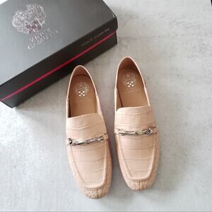 NEW Vince Camuto Perenna Croc Embossed Leather Convertible Loafer Blush Pink 7